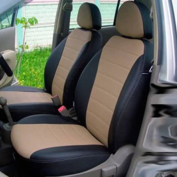 Авточехлы Автопилот Черный темно бежевый цвет